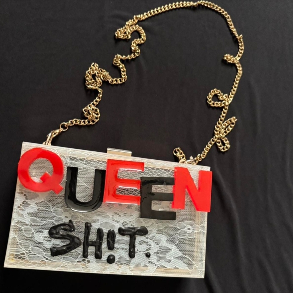 & Other Stories Red and Black Clutch